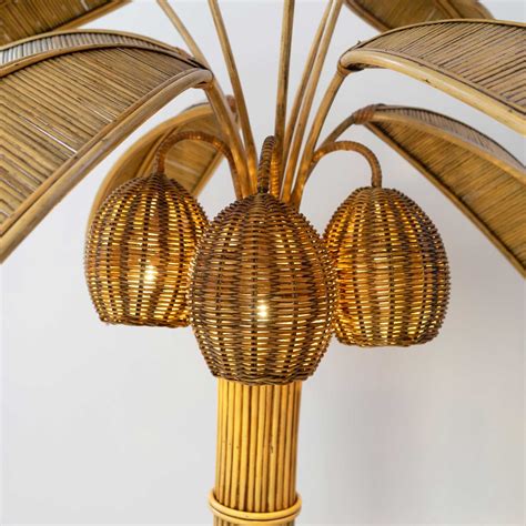 Vintage Rattan Palm Tree Floor Lamp Design Market