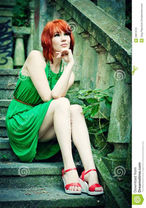 Attractive Redheaded Girl Stock Image Image Of Graffiti 29874751
