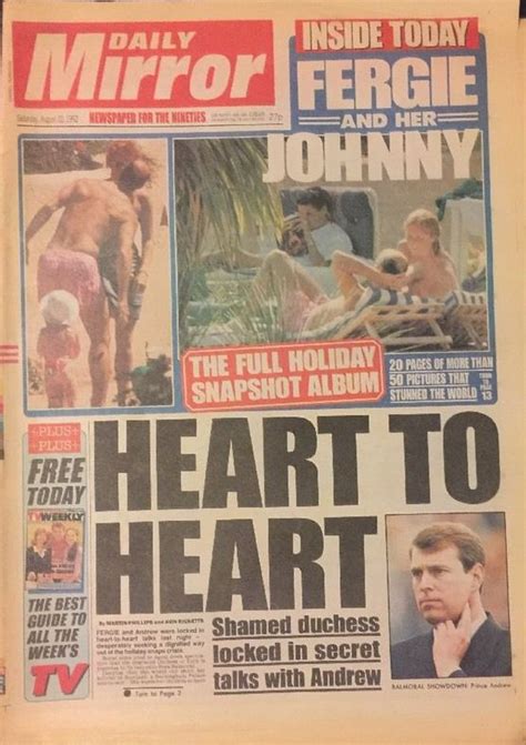 Daily Mirror August 22nd 1992 Sarah Fergie Ferguson Sarah Duchess Of