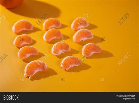 Mandarin Slices Lie Image And Photo Free Trial Bigstock