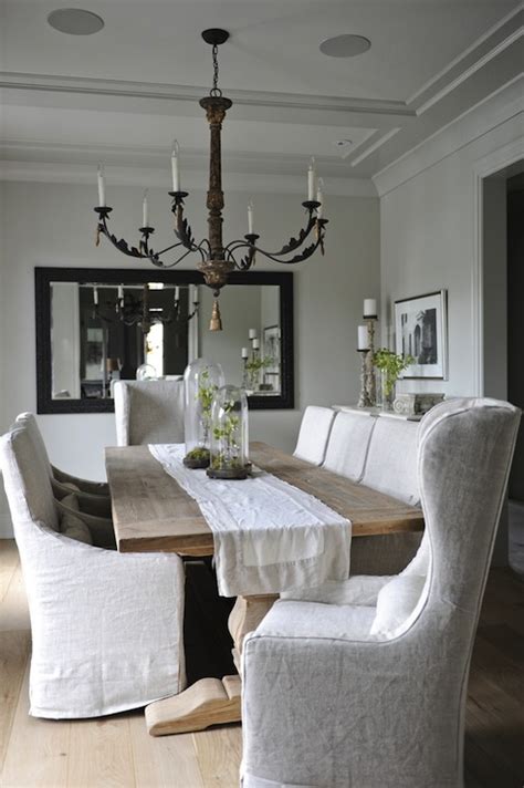 Shop for dining chair slipcover online at target. Slipcovered Dining Chairs - French - dining room - Tracey ...