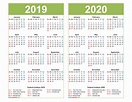 2019 And 2020 Calendar Printable With Holidays