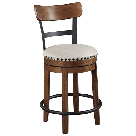 Signature Design By Ashley Valebeck Counter Height Upholstered Swivel Barstool Lindys