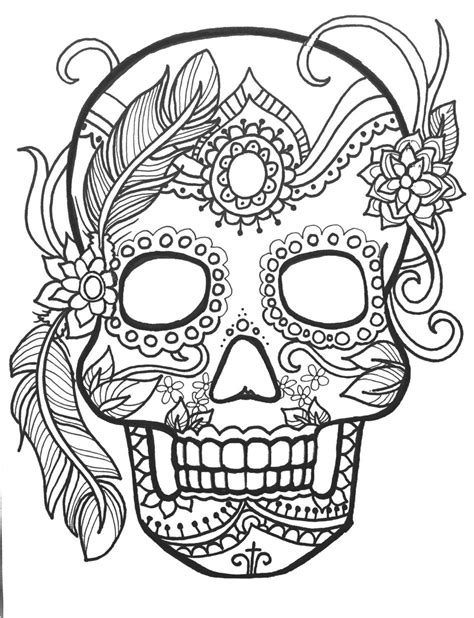 Have you ever heard about a sugar skull coloring pages? 10 Sugar Skull Day of the Dead ColoringPages Original Art ...
