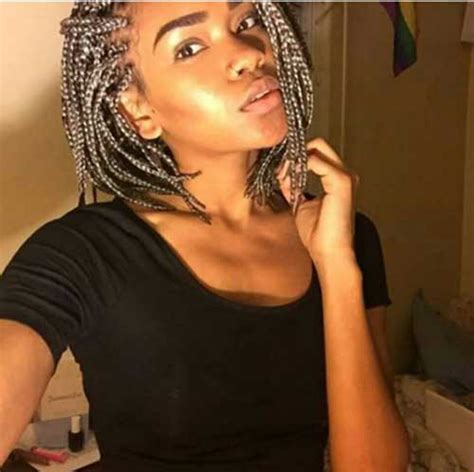 African braids on each side form a thick crown starting from the front and ending in an elaborately. Amazing Hairdos for Black Ladies with Box Braids | Short Hairstyles 2017 - 2018 | Most Popular ...