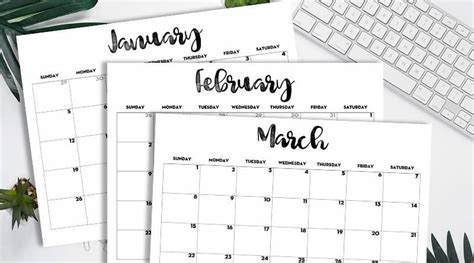 Free Printable 2020 Monthly Calendar Classic Lovely Planner
