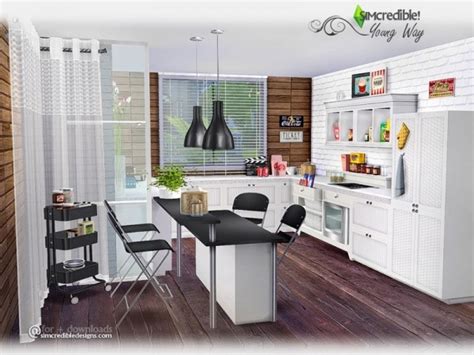 The Sims Resource Young Way Kitchen By Simcredible • Sims 4 Downloads
