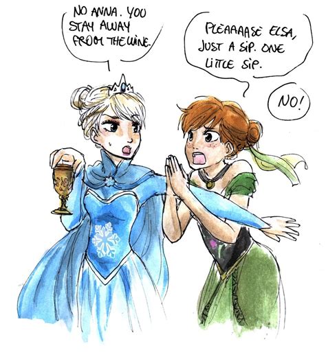 Anna Begging Elsa To Drink Some Wine Elsa Vs Anna Frozen Elsa And Anna Frozen Movie Disney