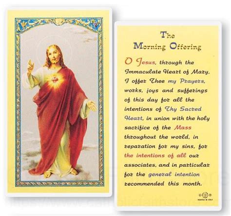 The Morning Offering Laminated Prayer Cards 25 Pack