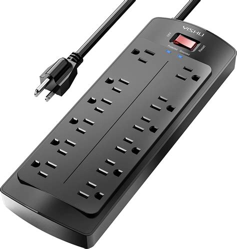 Buy Power Stripyishu 8 Ft Surge Protector With 12 Outlets And 8 Feet