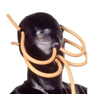 Latex Head Headgear Rubber Hood With Breathing Tube Women Men Ebay