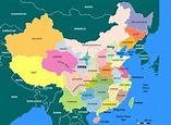 Map of China provinces - China map with provinces (Eastern Asia - Asia)