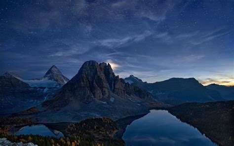 Download Wallpapers Mountain Lake Forest Mountain Landscape Stars
