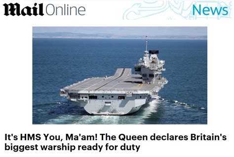 Maritime Defence එලිසබෙත් රැජින අතින් සේවා වරම් ලැබූ Hms Queen Elizabeth