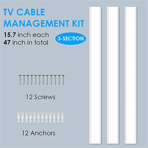 47inch Cord Hider Wall Mounted Tv Yecaye Tv Cord Cover Pre Drilled