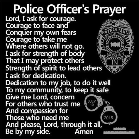 Police Officers Prayer Policemans Prayer Police Tribute Law