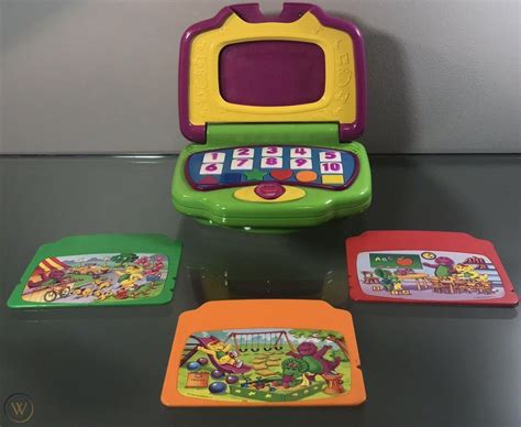 Barney Interactive Learning Laptop 2002 Mattel 3 Double Sided Cards