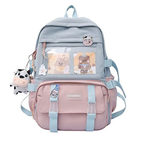 buy kawaii backpack cute aesthetic backpack with kawaii pins and accessories kawaii rucksack