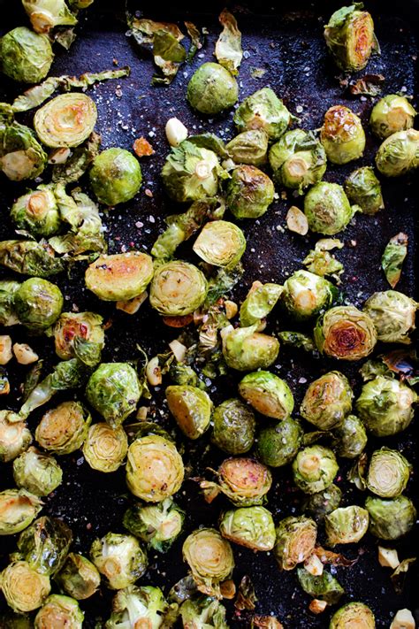 Drizzle with melted butter and olive oil. Oven Roasted Brussels Sprouts with Butter & Garlic ...