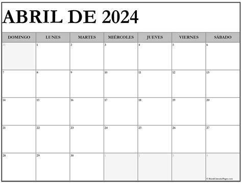 Abril De 2024 Calendario Gratis Calendario Abril