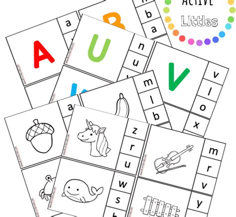 Alphabet Clip Cards Printable Active Littles