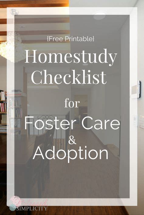 Home Study Checklist For Adoption And Foster Care Foster Care Foster