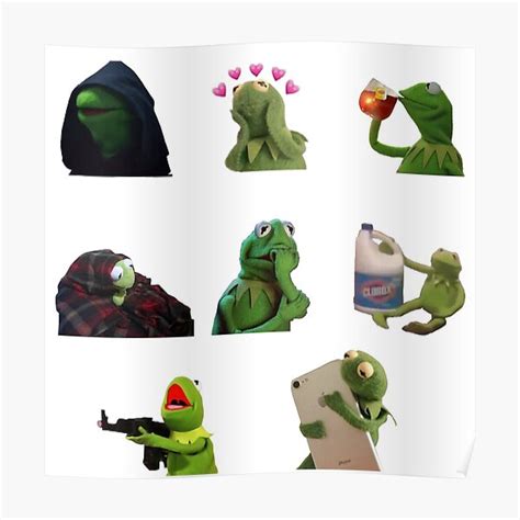 Kermit Meme Sticker Pack Poster For Sale By Blue Liv Redbubble