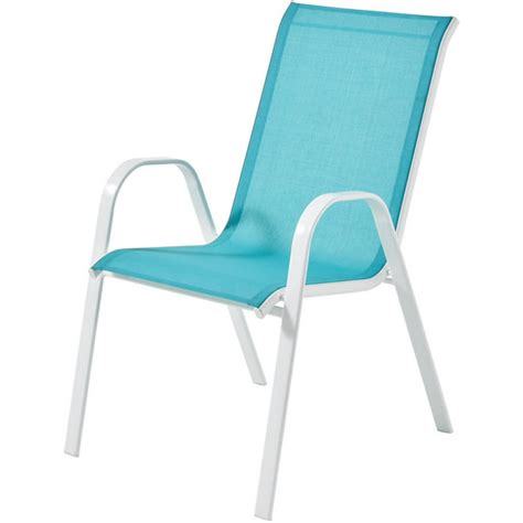 Mainstays Outdoor Patio Sling Mesh Chair Stackable Aqua