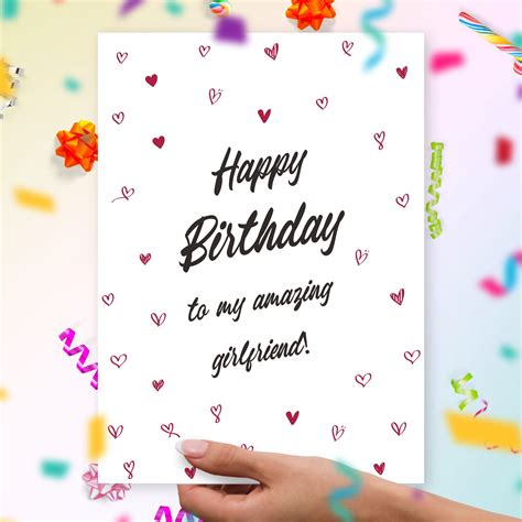 Romantic Birthday Card For Girlfriend Template Editable Online