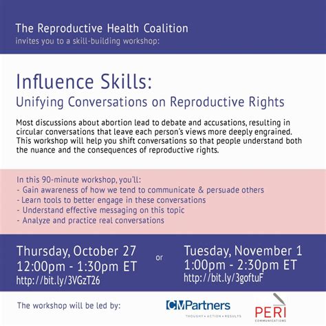 Influence Skills Unifying Conversations On Reproductive Rights American Medical Women S