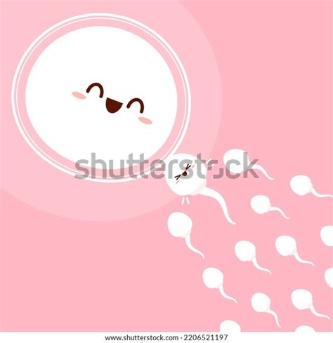 Cute Happy Funny Sperm Cell Ovum Stock Vector Royalty Free 2206521197 Shutterstock