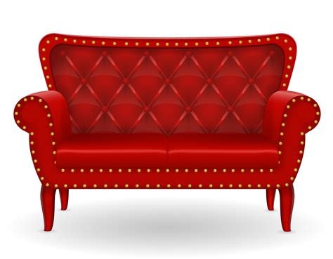Red Sofa Furniture Vector Illustration 488272 Vector Art At Vecteezy