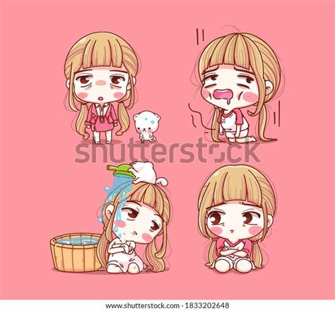 cute women tired exhausted work isolated stock vector royalty free 1833202648 shutterstock