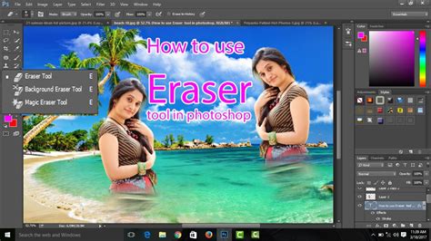 How To Use Eraser Tool In Photoshop Youtube