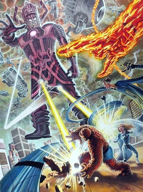 Fantastic Four Vs Galactus By Jeff Slemons Comic Art Marvel Comic