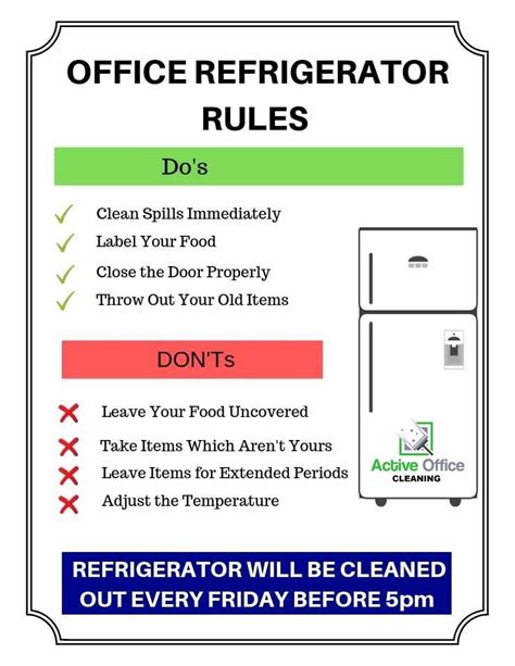Keep Office Fridge Clean In 2020 Office Fridge Clean
