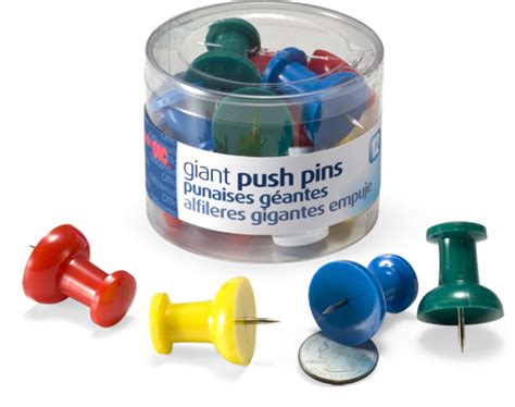 Amazon.com : Officemate Giant Push Pins 1.5 Inch, Assorted ...