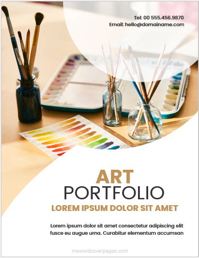 Art Portfolio Cover Pages Ms Word Cover Page Templates