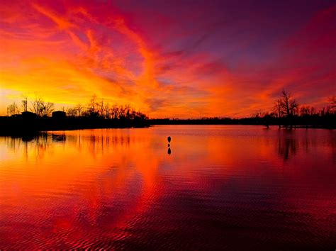 Sunset Redpurple Reflection New Heaven On Earth