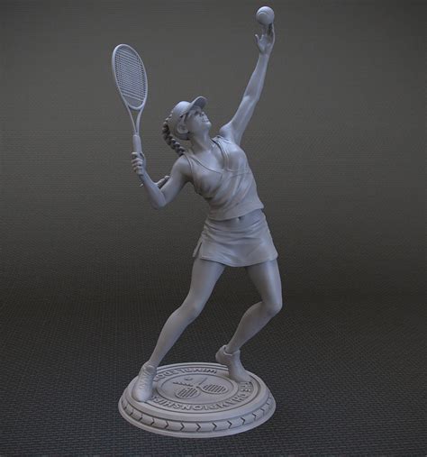 Girl Playing Tennis 3d Model 3d Printable Cgtrader
