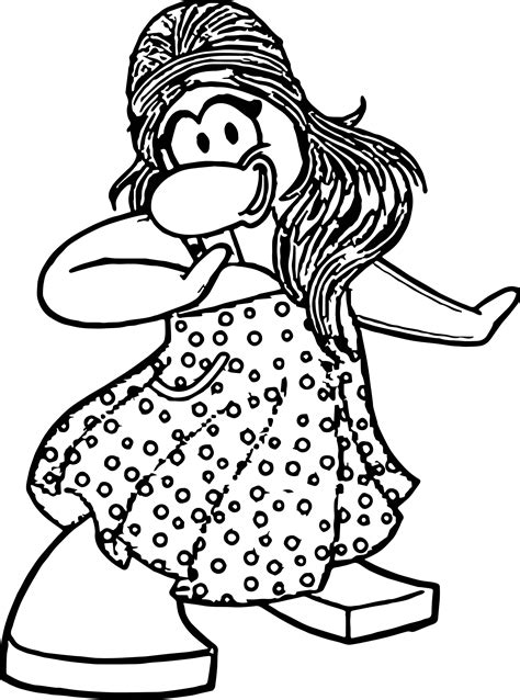 Club Penguin Girl Dance Coloring Page