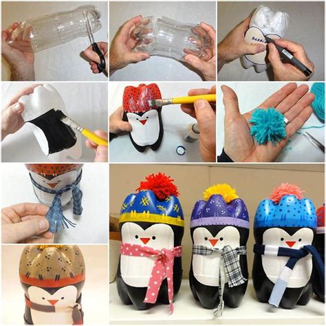 How To Diy Cute Penguin From Plastic Bottle Soda Bottle Crafts Diy