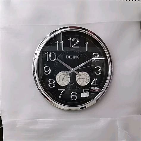 Diling Silent Wall Clock With Temperature Hygrometer 15inch Stylish