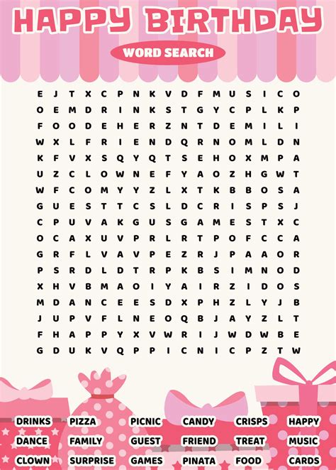 Best Happy Birthday Word Search Printable Pdf For Free At Printablee