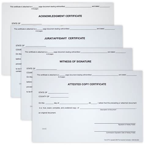 Notary Certificate Bundle Set Of 4 All State Notary