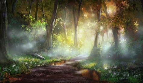 Early Morning Forest Path By Jjpeabody