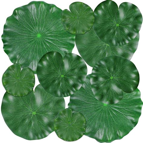 Buy 10 Pieces Realistic Lily Pads Leaves For Ponds Artificial Floating