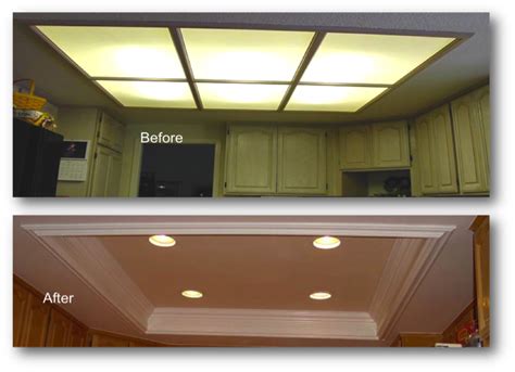 How To Update 1990s Recessed Fluorescent Kitchen Ligh Subtle Tray