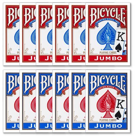 Bicycle 1030651 Playing Cards Jumbo Size Redblue Pack Of 12