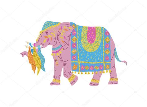 Elefante Indio Decorado Para Bodas O Fiestas Religiosas Hindúes